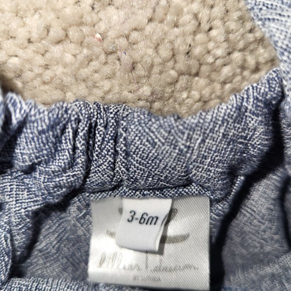 Chambray Blue Linen Suspender Shorts - Picture 10 of 10